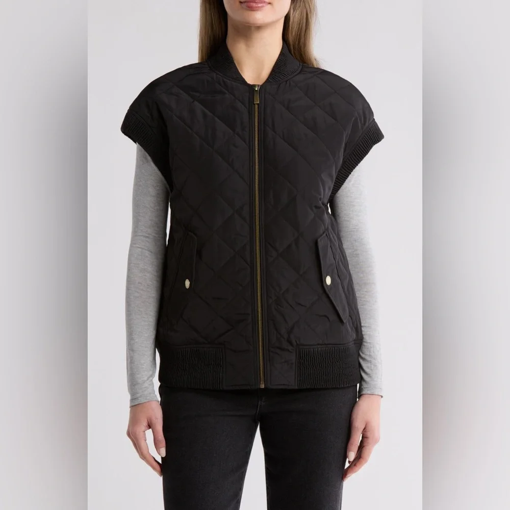 Michael Kors Black Quilted Women's Vest